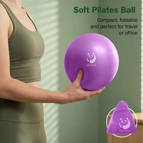 Vista 30 de Slim Panda Pilates Ball, 9 Inch Small Exercise Ball, Anti Burst Mini Yoga Ball for Stability, Workout, Barre, Core Strength, Physical Therapy