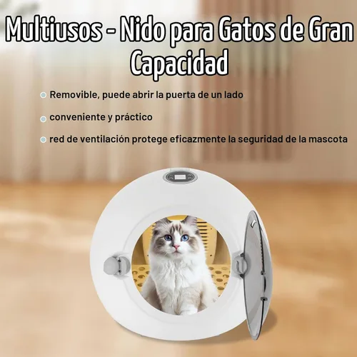 Vista 8 de Caja secadora de mascotas para gatos y perros pequeños de un radio de 16.5 lbs/16.53 libras, secado de 5 a 90 minutos, caja de secadora automática