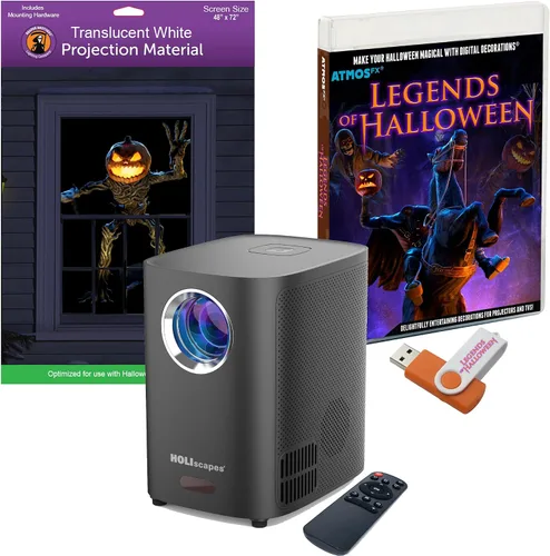 Vista 20 de HoliScapes® Kit de proyector USB - Taller de Santas + proyector + pantalla de proyección de 48 x 72 pulgadas