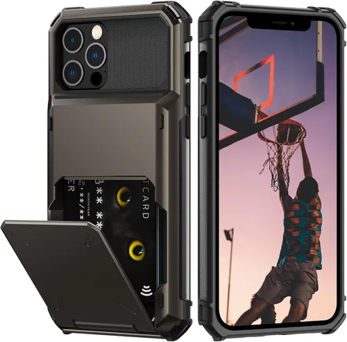 Vista 23 de Nvollnoe Funda para iPhone 11 con tarjetero resistente de protección de doble capa a prueba de golpes, ranura para tarjetas oculta, funda delgada