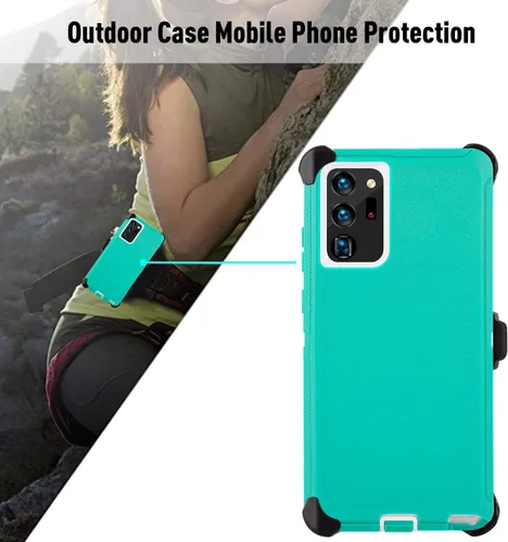 Vista 7 de Funda para Galaxy Note 20 con clip para cinturón, protección contra caídas, cuerpo completo, resistente, a prueba de golpes, caídas y polvo, funda