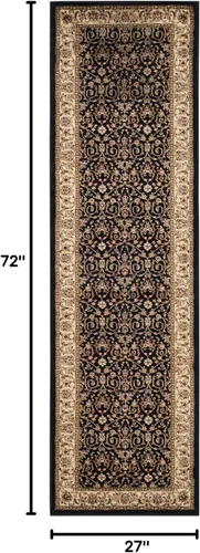 Vista 3 de SAFAVIEH Lyndhurst Collection - Alfombra de pasillo, 2 pies 3 pulgadas x 6 pies, color negro y marfil, diseño oriental tradicional, no desprende