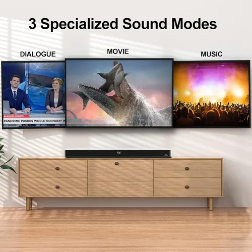 Vista 2 de LARKSOUND Barra de sonido todo en uno con subwoofer integrado