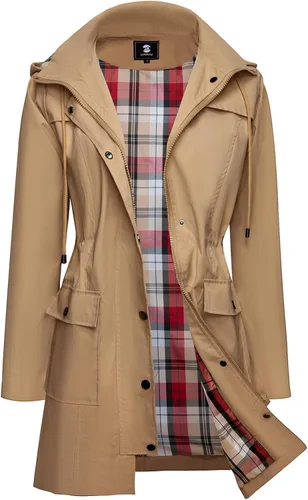 Vista 3 de SaphiRose - Chaqueta impermeable con capucha para mujer, gabardina cortavientos ligera