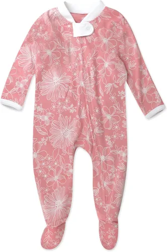 Vista 22 de HonestBaby Baby-Boys Classics Sleep & Play Footed One-piece Pajama Sleeper 100% Organic Cotton Raya Negrita Rojo Blanco Blu