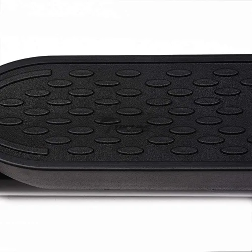 Vista 5 de Estribos de riel Nerf de 4 pulgadas con extremo doblado ovalado, color negro, compatible con Ford F150 SuperCrew 15-22 / 17-22 F250 F350 F450 F550