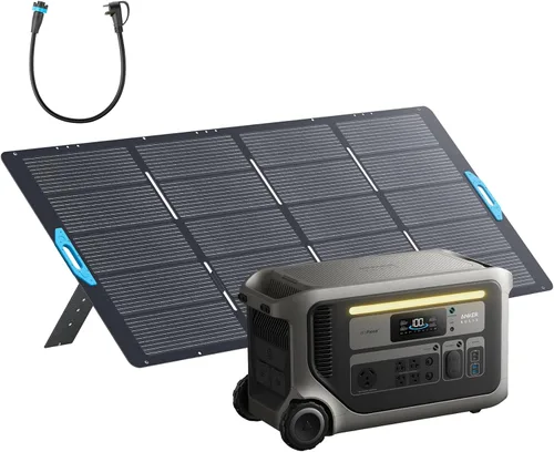 Vista 12 de Anker SOLIX Estación de energía portátil F3000 con 2 paneles solares de 400 W, 3,072 Wh, recarga de 6,000 W, ampliable a 24 kWh, generadores solares