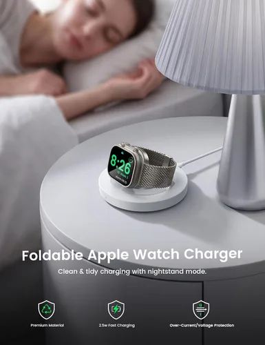 Vista 2 de Lamicall para Apple Watch Charger - Soporte magnético de carga rápida para Blanco mate
