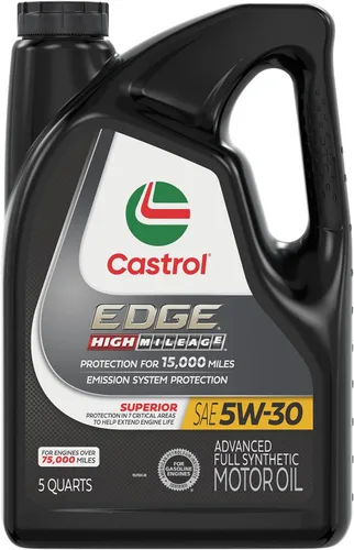 Vista 12 de Castrol EDGE High Mileage 5W-30 Advanced - Aceite de motor sintético completo, 1 cuarto de galón