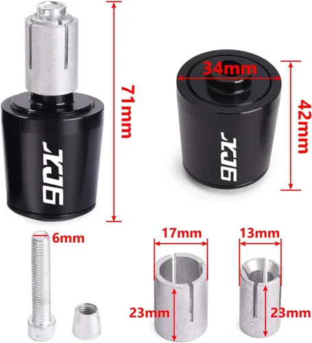 Vista 2 de Motorcycle CNC Motorcycle Handle Bar End Weight Handlebar Grips Cap Anti Vibration Silder Plug for XJ6 N / XJ6 Diversion Accessories Handle end
