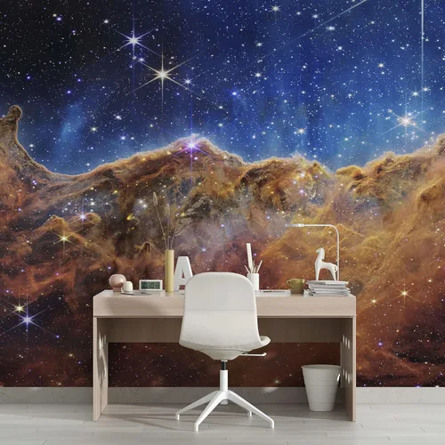 Vista 6 de Foto de la nebulosa Carina de los acantilados cósmicos (imagen de NIRCam) NASA. mural de pared espacial Galaxy Nebula Papel tapiz para despegar