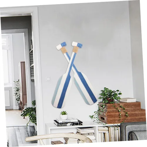 Vista 6 de 2 adornos náuticos de madera para decoración de pared de casa de playa, decoración de remo para interiores, decoración de paleta