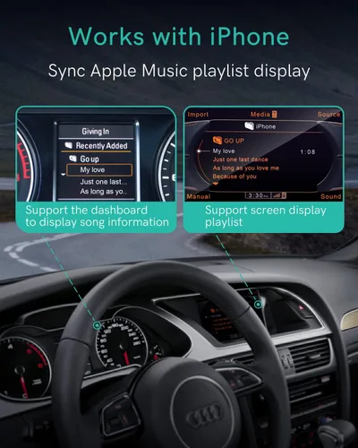 Vista 4 de Adaptador Bluetooth 5.0 aptX-HD para automóvil compatible con Audi AMI MMI, Mercedes Media Interface y Volkswagen MDI Connector (A2-Audi2G)