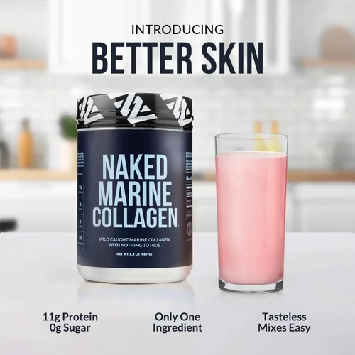 Vista 3 de NAKED Péptidos de colágeno marino en polvo de proteína - Sin sabor - de bacalao capturado en la naturaleza - Apto para dieta Paleo, sin OMGs, sin