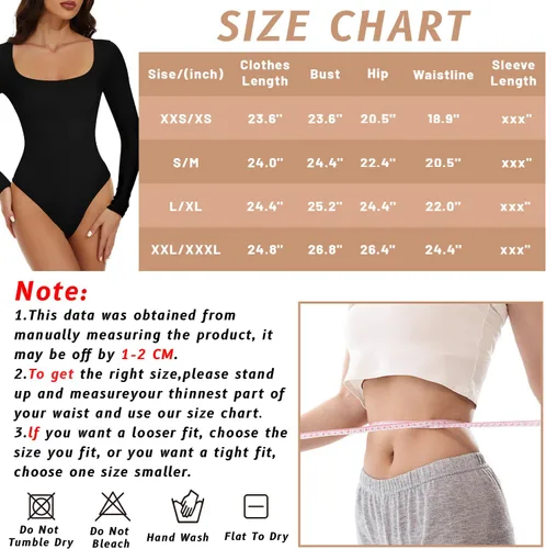 Vista 6 de ModoSlim Body moldeador para mujer, con control de abdomen, cuello cuadrado, manga larga