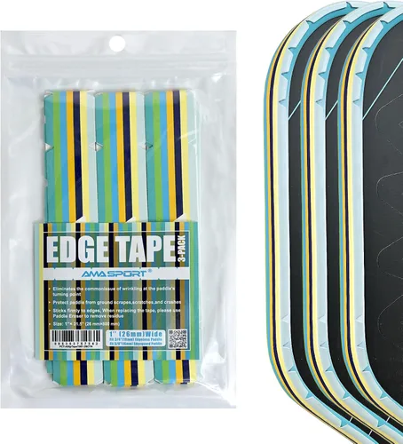 Vista 158 de PICKLETECH Cinta de protección de pala de pickleball – Protector de borde de cabeza de paleta – Cinta de protección de borde de raqueta ajuste