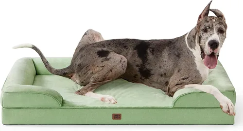 Vista 31 de EHEYCIGA – Cama ortopédica impermeable para perros pequeños, de espuma viscoelástica tipo caja de huevos, con bordes elevados y base antideslizante