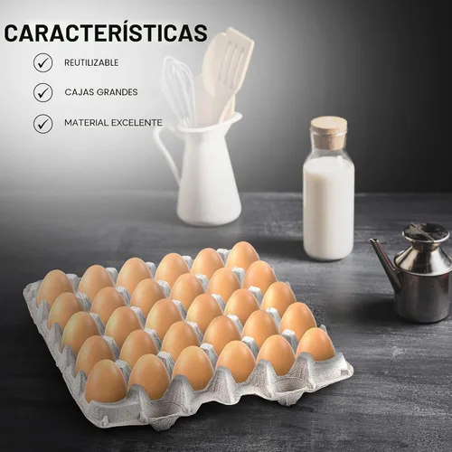 Vista 5 de MT Products Cartones planos de fibra de pulpa con capacidad para 30 huevos, caja de huevos para granja de pollos - Fabricado en los Estados Unidos