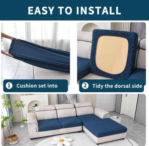 Vista 5 de Fundas de sofá modular, fundas de cojín en forma de L para sofá seccional, fundas elásticas para sofá seccional, protector de muebles para mascotas