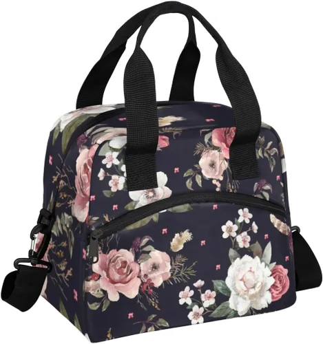 Vista 10 de Lonchera con bandera británica estadounidense, para mujeres, adultos, hombres, reutilizable, linda, lonchera de mano, bolsas enfriadoras