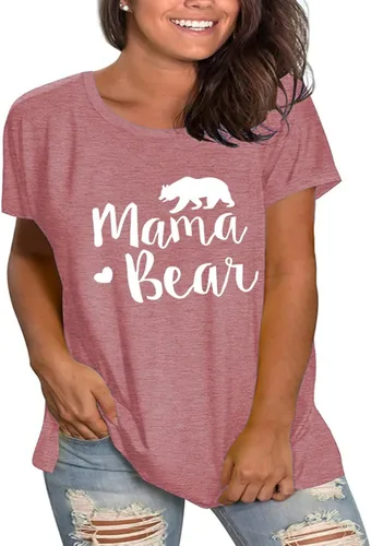 Vista 3 de Camisetas de manga corta para mujer con estampado de mamá de talla grande