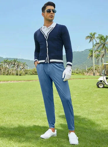 Vista 8 de JMIERR Pantalones de golf para hombre Pantalones deportivos elásticos casuales ajustados para senderismo, viajes, trabajo, pantalones de vestir