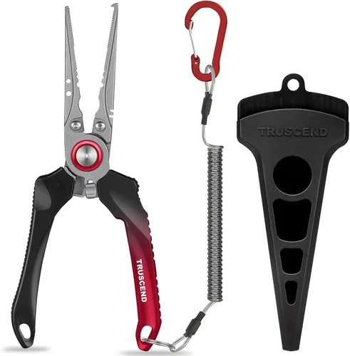 Vista 16 de TRUSCEND Easy Use Lockable Fishing Pliers with Tungsten Carbide Cutter, Innovative Ergonomic Handy Handle, Saltwater Corrosion Resistant Teflon