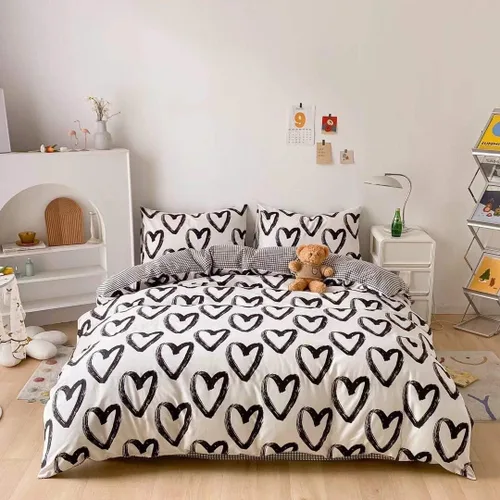 Vista 16 de Houseri Juego de funda de edredón de tamaño individual a cuadros azul claro y blanco para niños, juego de cama azul bebé para niños y niñas, juego