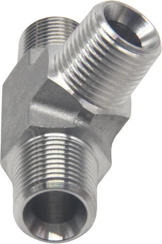 Vista 3 de HFS (R) 304 acero inoxidable forjado tubería calle Tee - macho MNPT 3-Way Tee inoxidable (1/2" macho NPT)