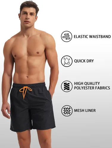 Vista 4 de TACVASEN Traje de baño de verano para hombre, de secado rápido, con forro de malla