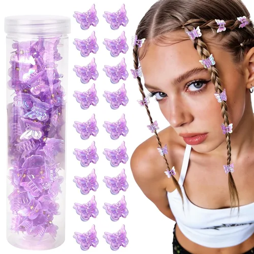 Vista 13 de YISSION 60 pinzas pequeñas de mariposa para el cabello (negro)