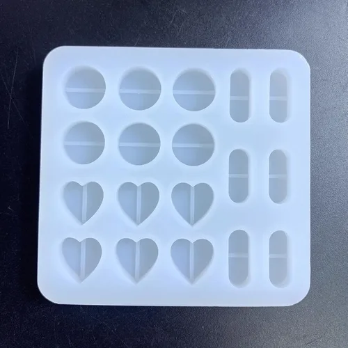 Vista 8 de Molde de relleno de resina de silicona con forma de corazón para colada de llavero colgante