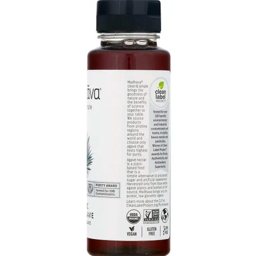 Vista 6 de Madhava Ámbar orgánico agave azul crudo - 11.75 oz