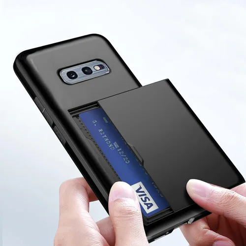 Vista 7 de Asuwish Funda de teléfono para Samsung Galaxy S10e con protector de pantalla de vidrio templado y tarjetero para tarjetas de crédito, funda rígida