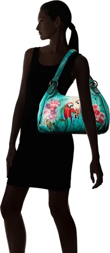 Vista 6 de Anna by Anuschka Bolso Hobo fruncido para mujer, piel auténtica