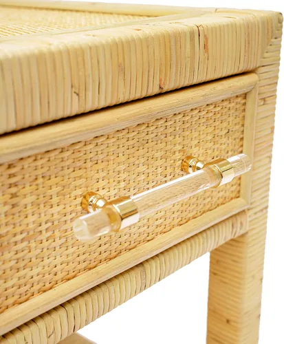 Vista 7 de TOV Furniture Amara - Mesita de noche de ratán natural