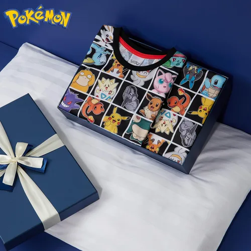 Vista 2 de Pokemon Pijamas para niños y adolescentes, camiseta y pantalones cortos, pijamas de verano, regalos para niños