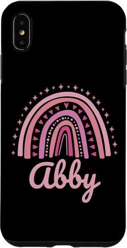 Vista 11 de Abby Name Personalized Funny Women Pink Rainbow Abby Case for iPhone 16