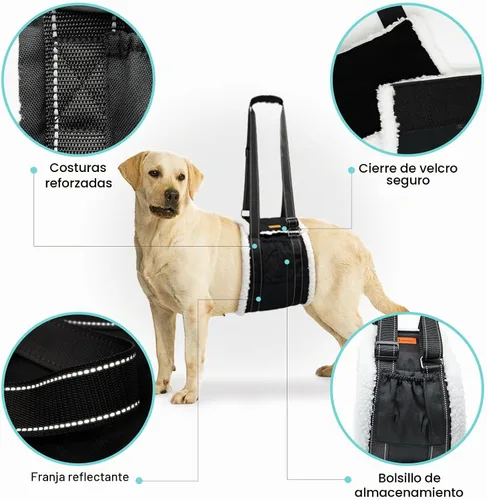 Vista 7 de LumoLeaf Arnés de elevación para perros para patas traseras, soporte ajustable para piernas traseras y ayuda de movilidad, soporte de cadera