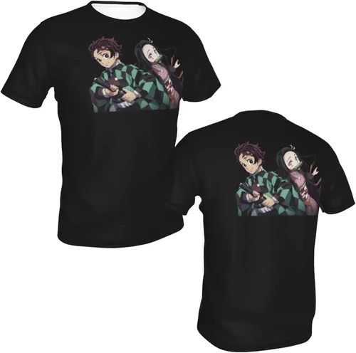 Vista 7 de RAUGAJ Hombre Camiseta Poliéster Gráfico Manga Corta Ropa Negro