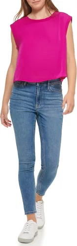 Vista 2 de Calvin Klein Blusa sin mangas para mujer con plisado invertido (estándar y más), Vidrio de mar