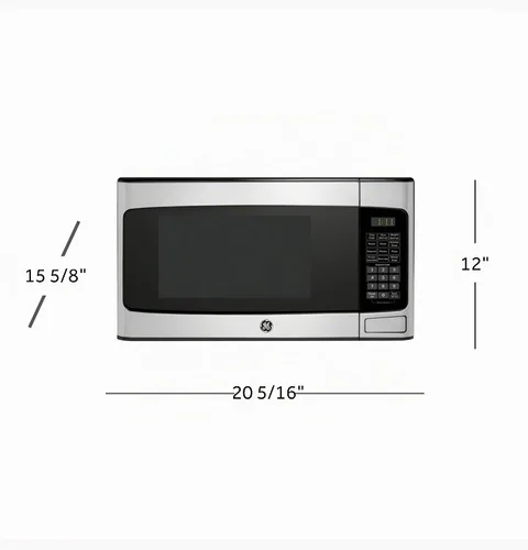 Vista 2 de GE Horno microondas para encimera, compacto de 1.1 pies cúbicos, capacidad de 950 vatios, 6 ajustes de cocción automática, tecnología de bloqueo
