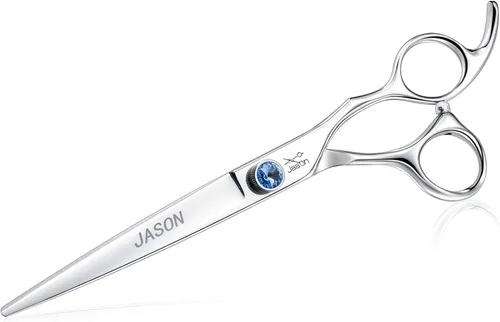 Vista 8 de JASON - Tijeras de aseo para perros de 7 pulgadas, más delgadas, ergonómicas, curvas, rectas, para cortar el pelo de las mascotas, con remate