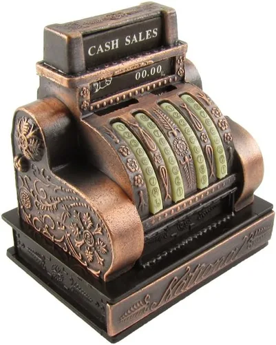 Vista 5 de TREASURE GURUS, LLC 1:6 modelo miniatura caja registradora diorama accesorio metal lápiz sacapuntas
