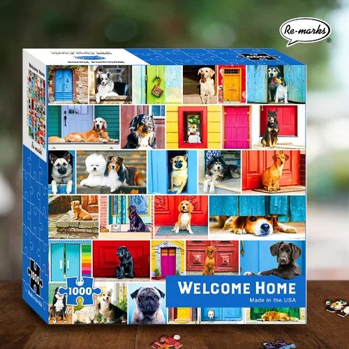 Vista 5 de Re-marks Welcome Home - Rompecabezas de 500 piezas con temática de perros para todas las edades