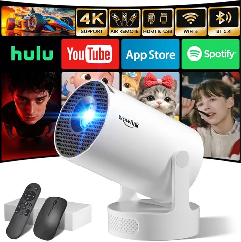 Vista 8 de [Aplicación incorporada y actualizada 2026] Mini proyector con WiFi 6 y Bluetooth 5.4 Negro