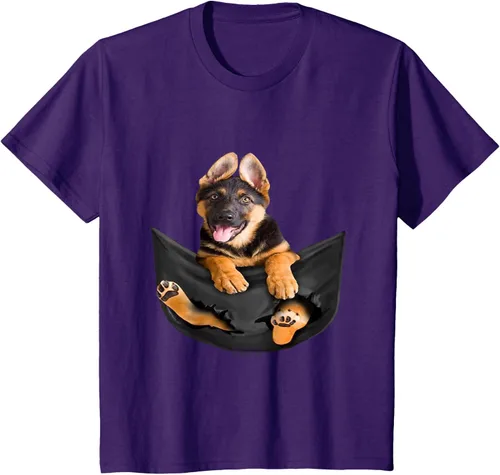 Vista 64 de Dog Lovers Gifts - Camiseta divertida con cara de perro con bolsillo, Negro, S