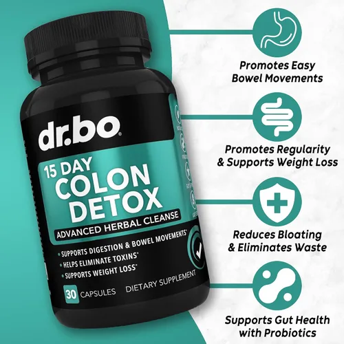 Vista 5 de Enzimas digestivas y limpiador de colon desintoxicante - Suplemento de digestión y píldoras de limpieza intestinal de 15 días para mujeres y hombres