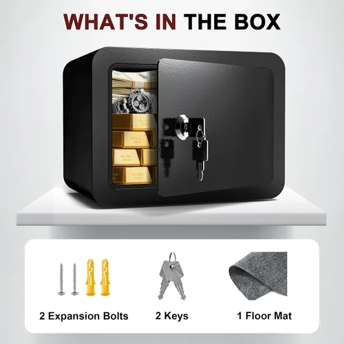 Vista 8 de Caja fuerte pequeña, cajas fuertes tipo casillero con llave y ranura para monedas, pequeñas cajas fuertes para dinero, seguridad doméstica