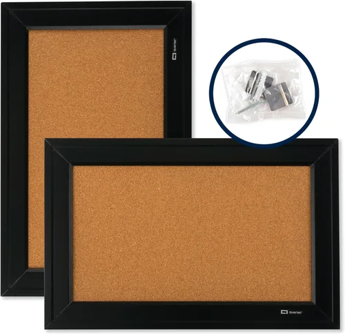 Vista 4 de Quartet Tablón de anuncios de corcho 17 x 23 pulgadas con marco negro (79281)., Negro
